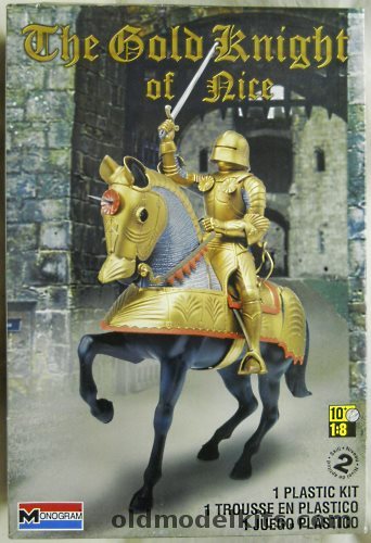 Monogram 1/8 The Gold Knight of Nice - And Horse - (ex Aurora), 85-6525 plastic model kit